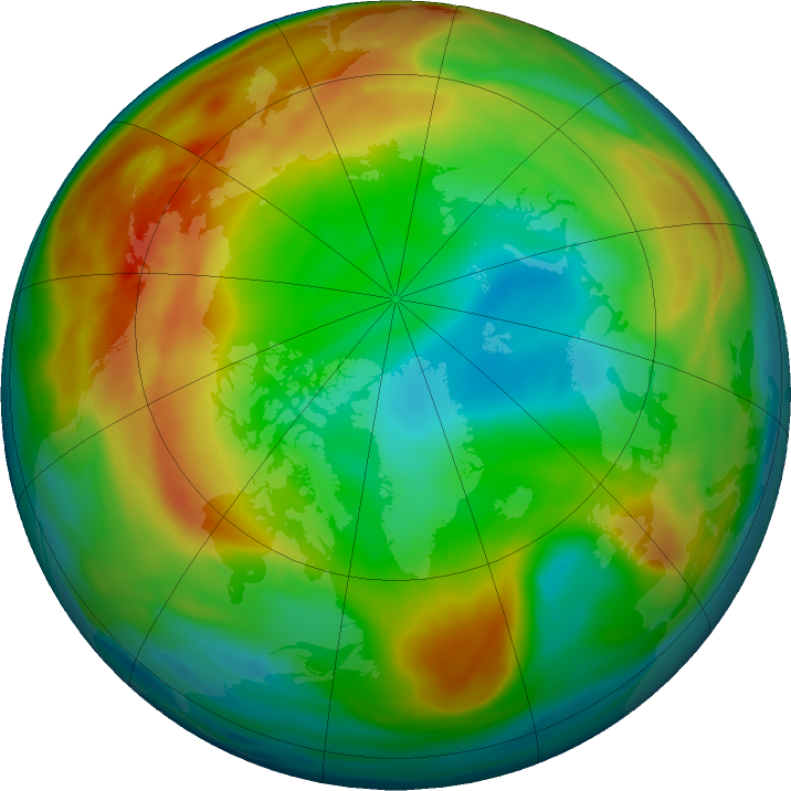 Arctic ozone map for 11 January 2018